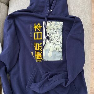 Ring of Fire Navy Anime Graphic Hoodie